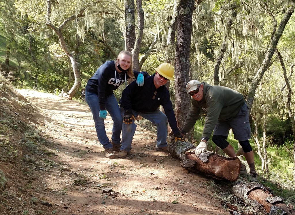 Taylor, Philip and Greg clear the trail